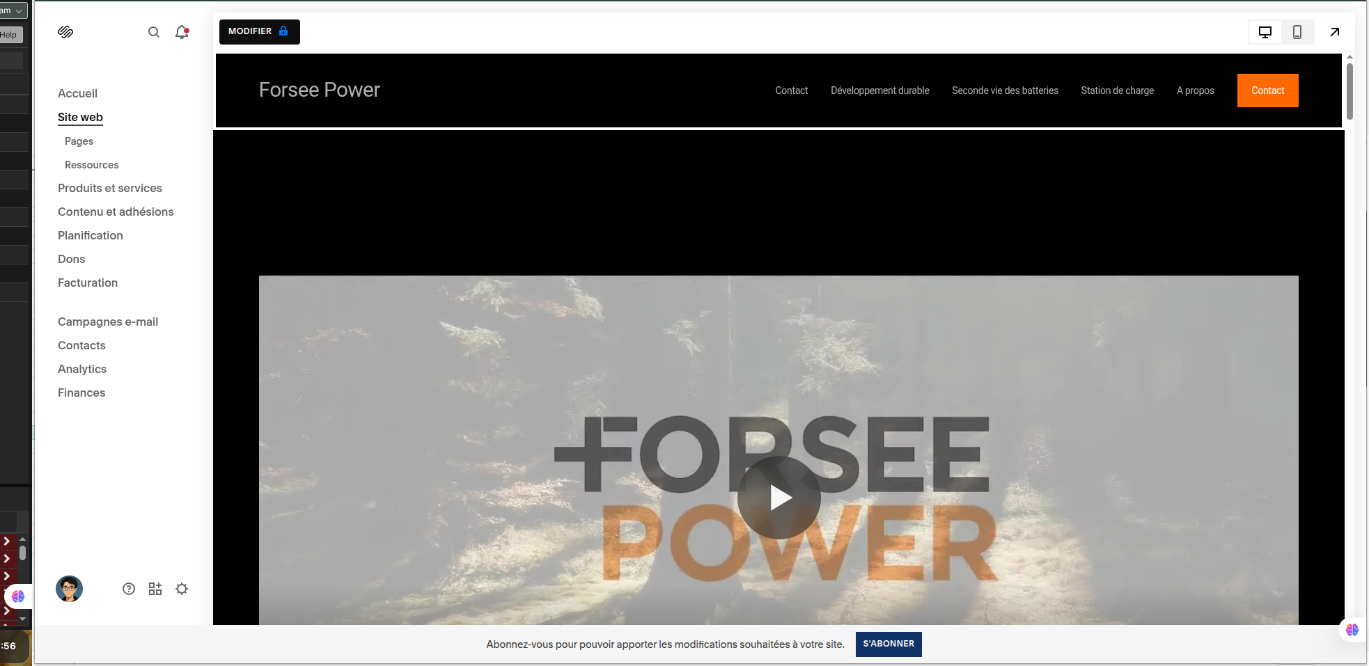 Extrait du site recréé de Forsee Power